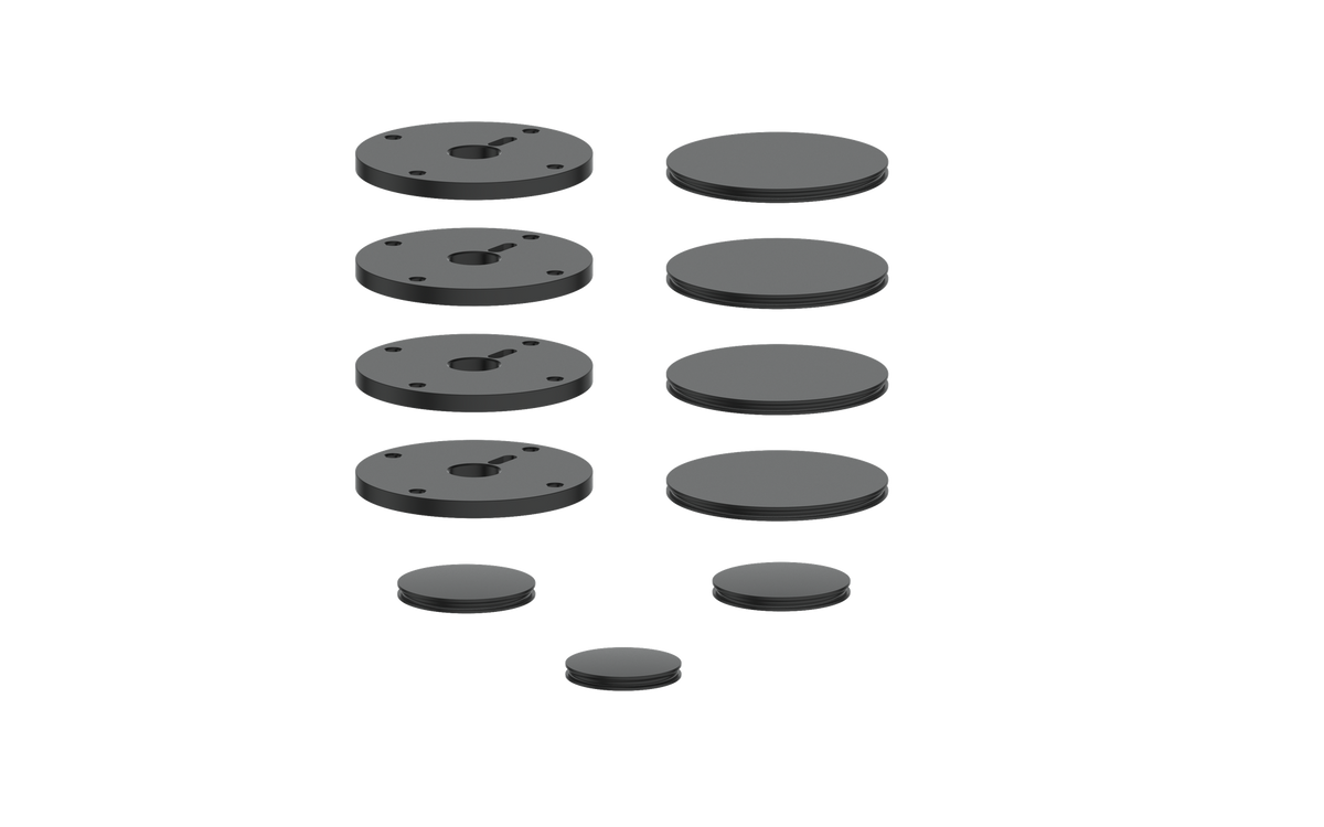 Vogt Mond Accent Pieces for 3/4" Shower Set with Moon Handles - Matte Black