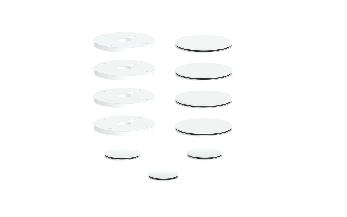 Vogt Mond Accent Pieces for 3/4" Shower Set with Moon Handles - Matte White
