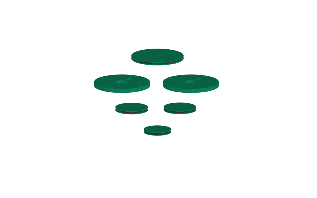 Vogt Mond Colour Accents for 2/3-Way Shower Set with Cross/Crescent Handles - Emerald Green