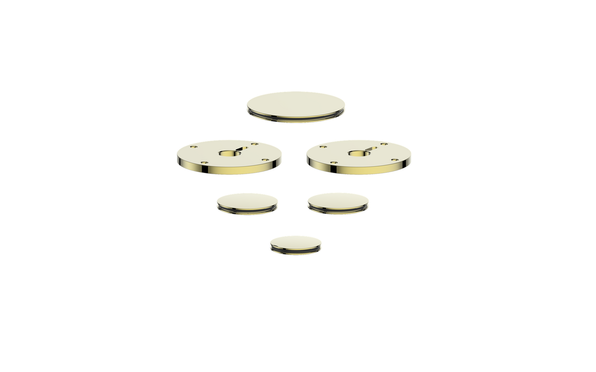 Vogt Mond Colour Accents for 2/3-Way Shower Set with Cross/Crescent Handles - Brushed Gold