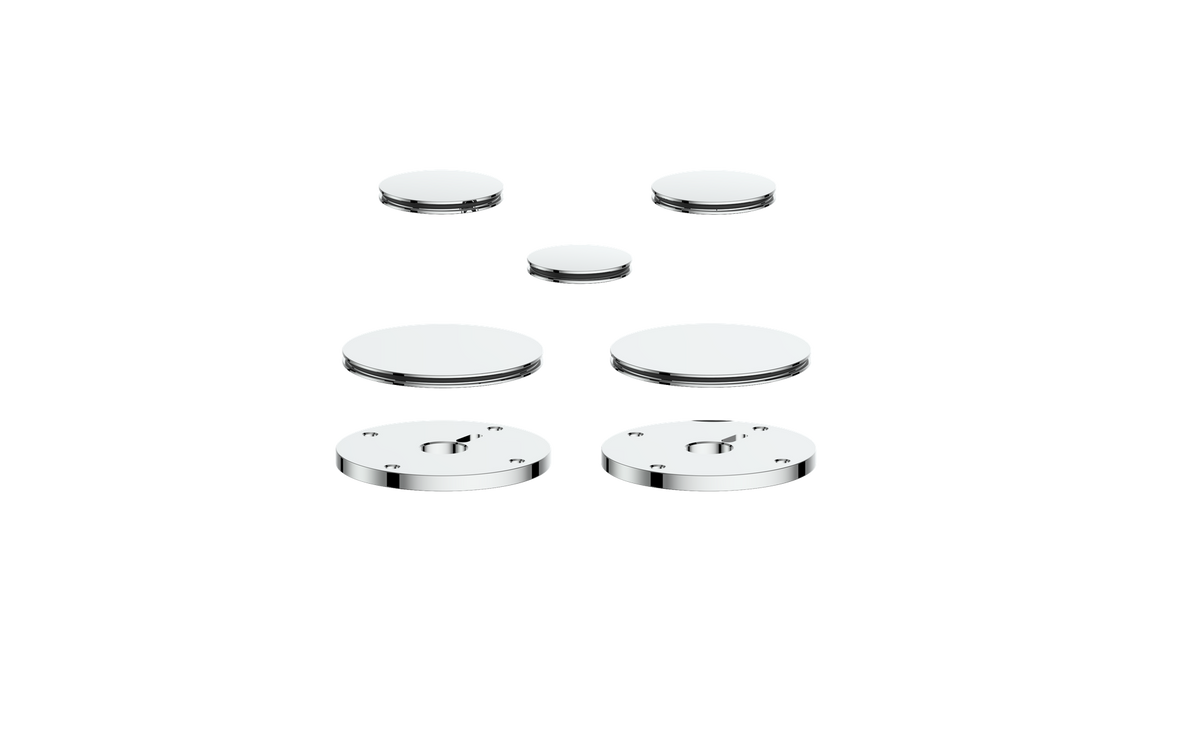 Vogt Mond Colour Accents for 2/3-Way Shower Set with Moon Handles - Chrome