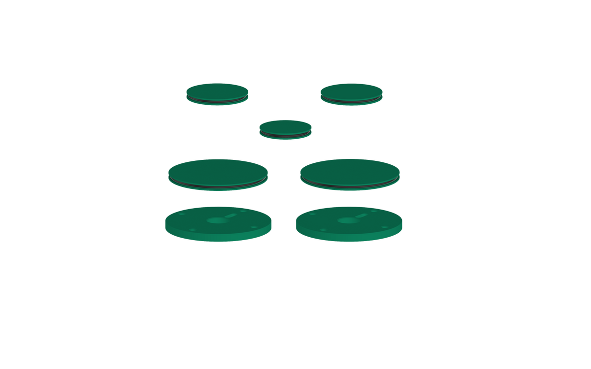 Vogt Mond Colour Accents for 2/3-Way Shower Set with Moon Handles - Emerald Green