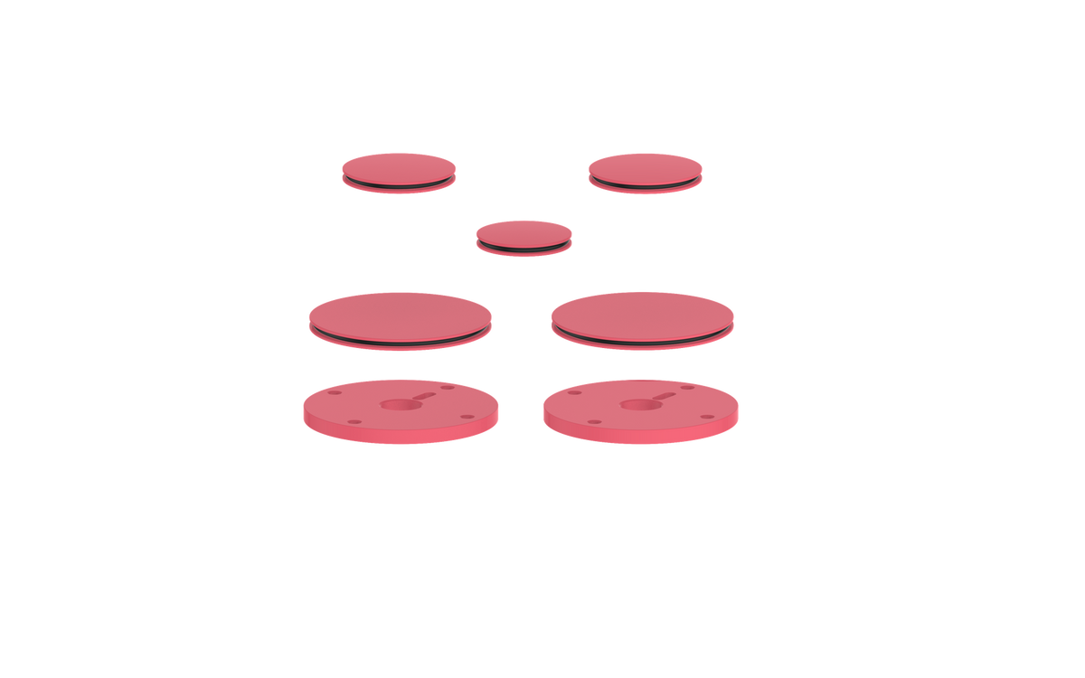 Vogt Mond Colour Accents for 2/3-Way Shower Set with Moon Handles - Fresh Raspberry