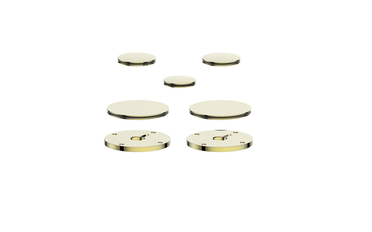 Vogt Mond Colour Accents for 2/3-Way Shower Set with Moon Handles - Brushed Gold