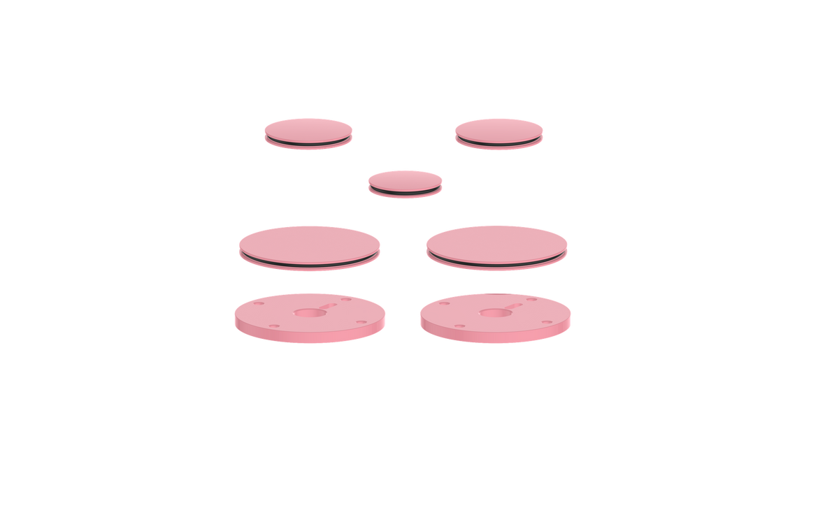 Vogt Mond Colour Accents for 2/3-Way Shower Set with Moon Handles - Rose Pink