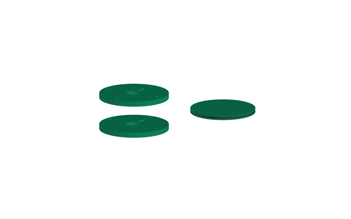 Vogt Mond Colour Accents for 2/3-Way Valve with Cross/Crescent Handles - Emerald Green