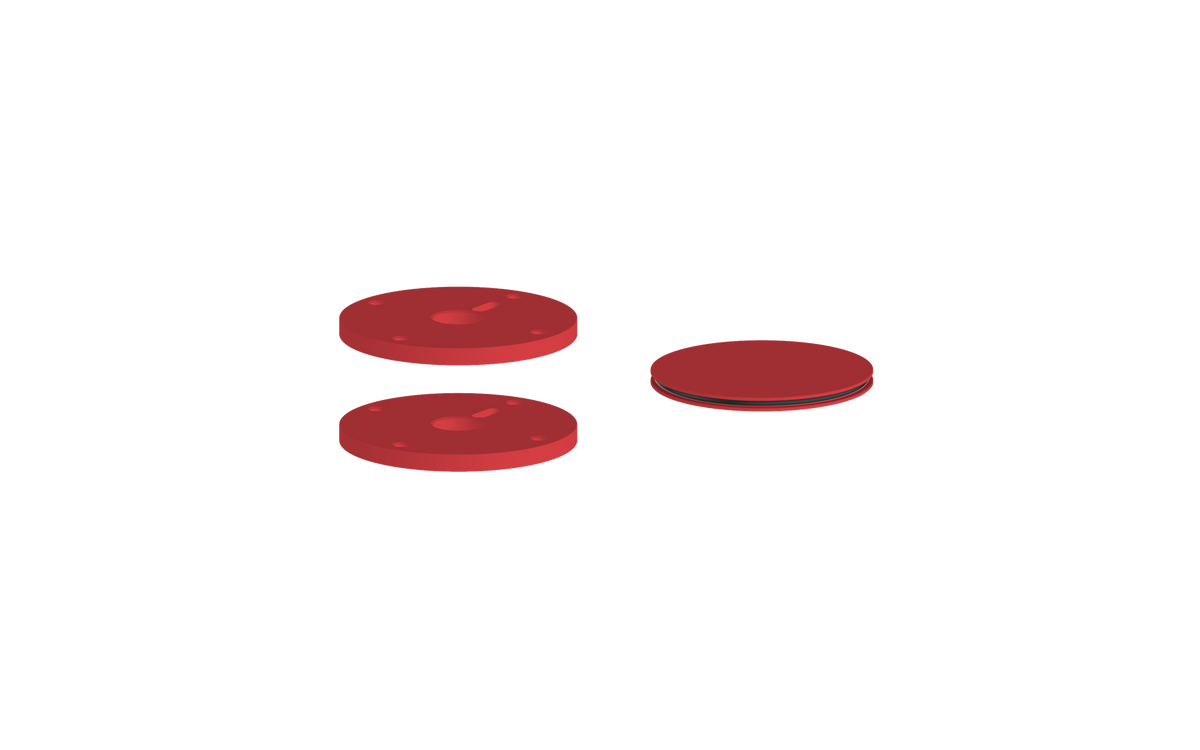 Vogt Mond Colour Accents for 2/3-Way Valve with Cross/Crescent Handles - Tango Red