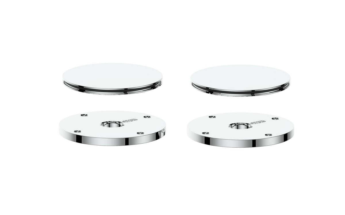 Vogt Mond Colour Accents for 8" C.C. Faucet and 2/3-Way Valve with Moon Handles - Chrome