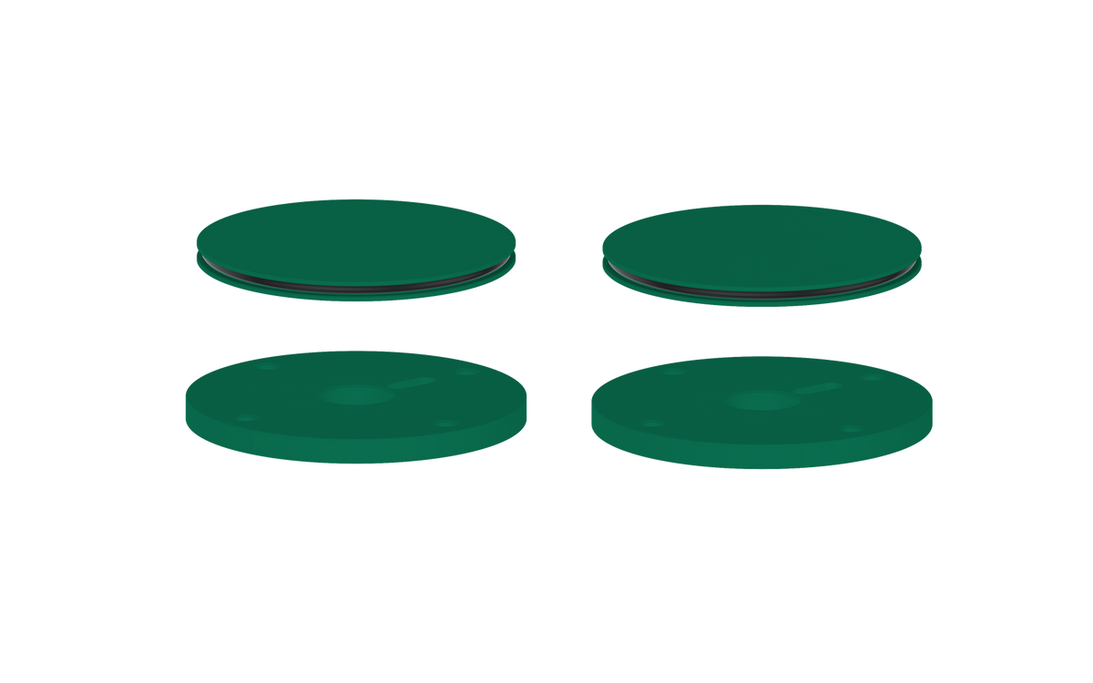 Vogt Mond Colour Accents for 8" C.C. Faucet and 2/3-Way Valve with Moon Handles - Emerald Green