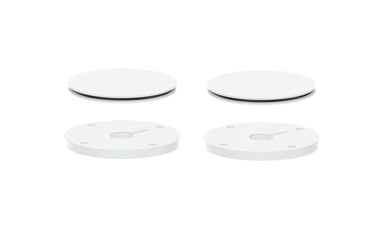 Vogt Mond Colour Accents for 8" C.C. Faucet and 2/3-Way Valve with Moon Handles - Matte White