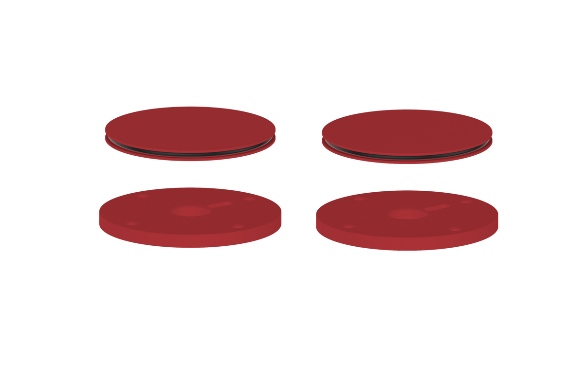 Vogt Mond Colour Accents for 8" C.C. Faucet and 2/3-Way Valve with Moon Handles - Tango Red