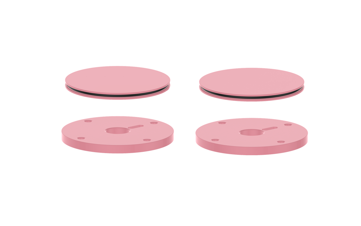 Vogt Mond Colour Accents for 8" C.C. Faucet and 2/3-Way Valve with Moon Handles - Rose Pink