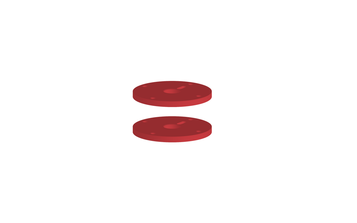 Vogt Mond Colour Accents for 8" C.C. Faucet with Cross/Crescent Handles - Tango Red