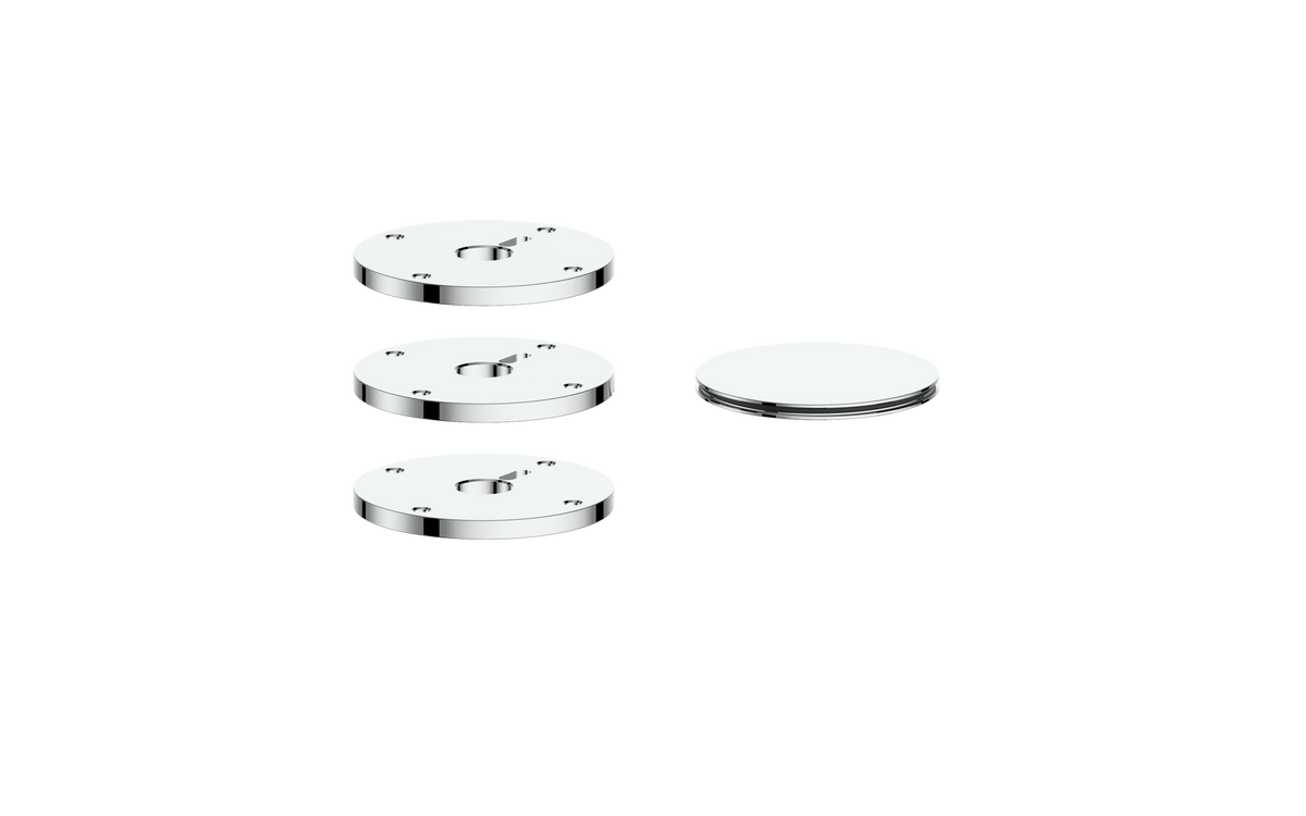 Vogt Mond Colour Accents for High-Flow Valve with 2 Stops and Cross/Crescent Handles - Chrome