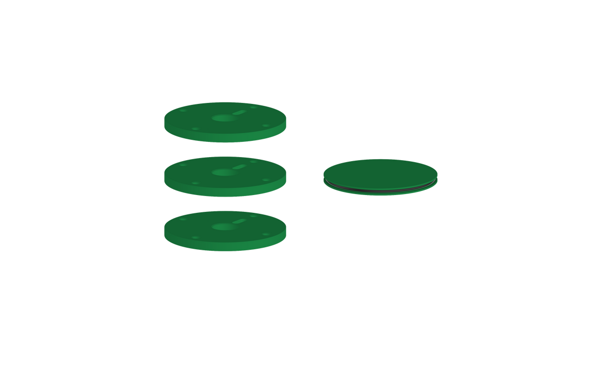 Vogt Mond Colour Accents for High-Flow Valve with 2 Stops and Cross/Crescent Handles - Emerald Green