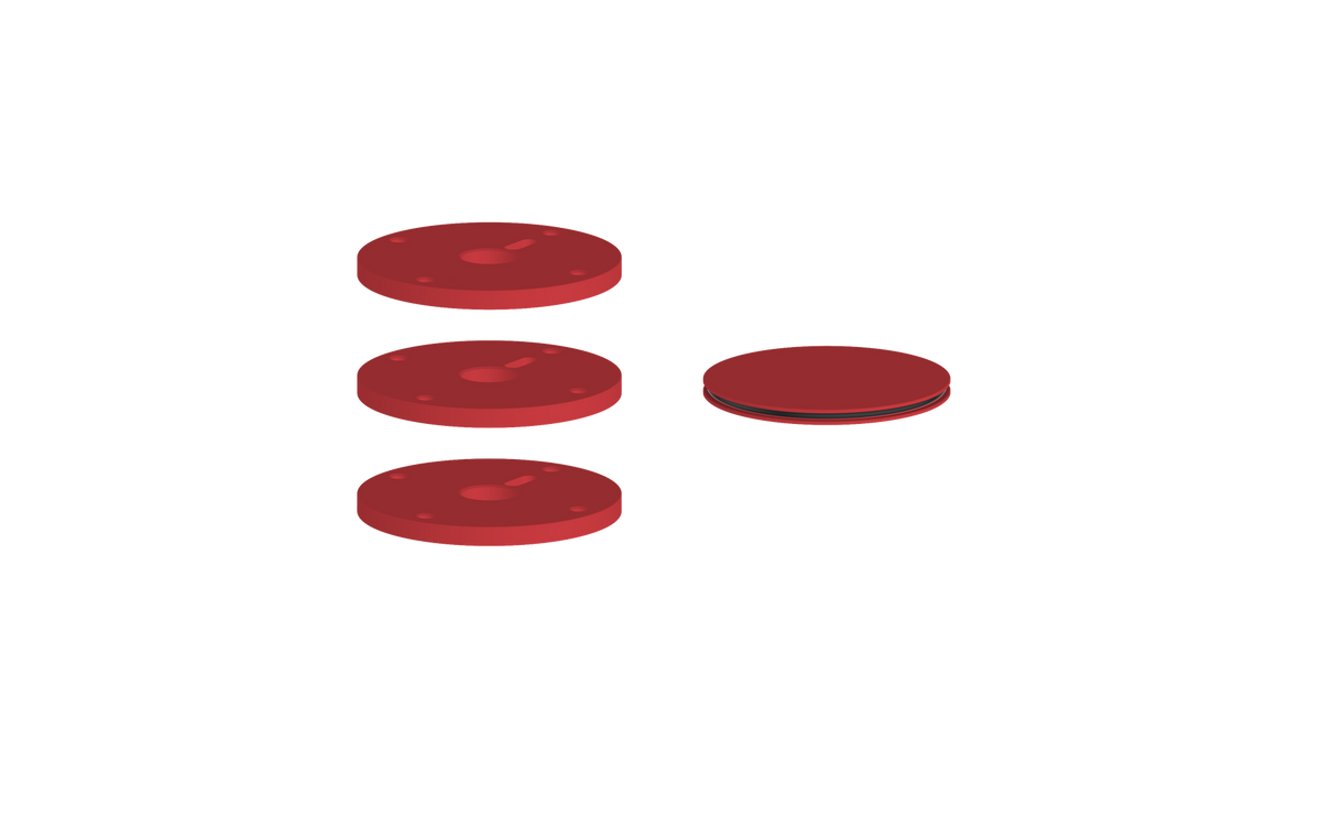Vogt Mond Colour Accents for High-Flow Valve with 2 Stops and Cross/Crescent Handles - Tango Red