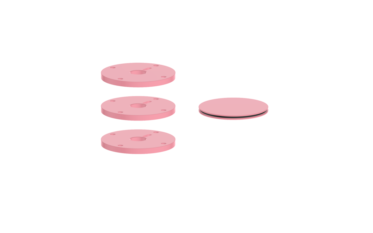 Vogt Mond Colour Accents for High-Flow Valve with 2 Stops and Cross/Crescent Handles - Rose Pink