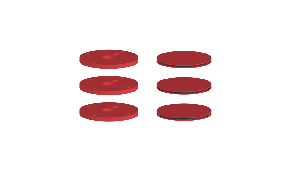 Vogt Mond Colour Accents for High-Flow Valve with 2 Stops and Moon Handles - Tango Red