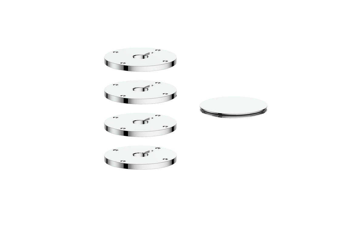 Vogt Mond Colour Accents for High-Flow Valve with 3 Stops and Cross/Crescent Handles - Chrome