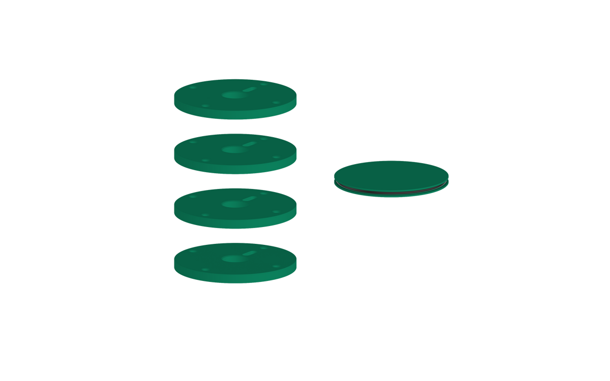Vogt Mond Colour Accents for High-Flow Valve with 3 Stops and Cross/Crescent Handles - Emerald Green