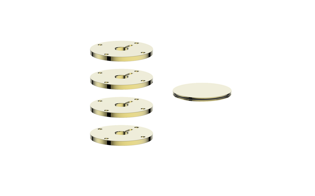 Vogt Mond Colour Accents for High-Flow Valve with 3 Stops and Cross/Crescent Handles - Brushed Gold