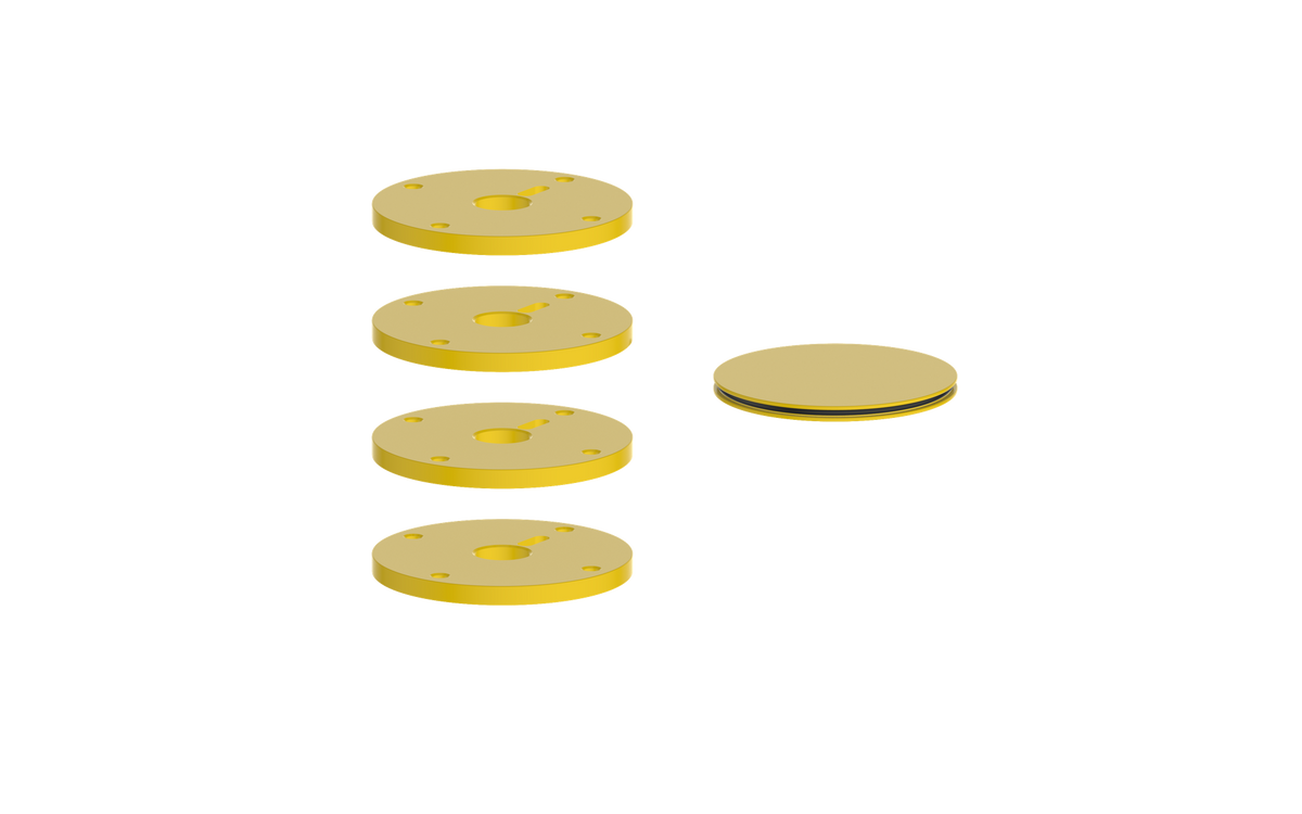 Vogt Mond Colour Accents for High-Flow Valve with 3 Stops and Cross/Crescent Handles - Sunshine Yellow
