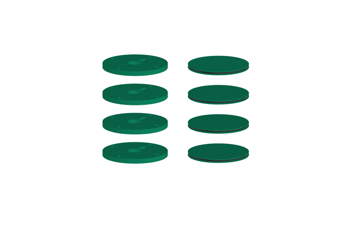 Vogt Mond Colour Accents for High-Flow Valve with 3 Stops and Moon Handles - Emerald Green