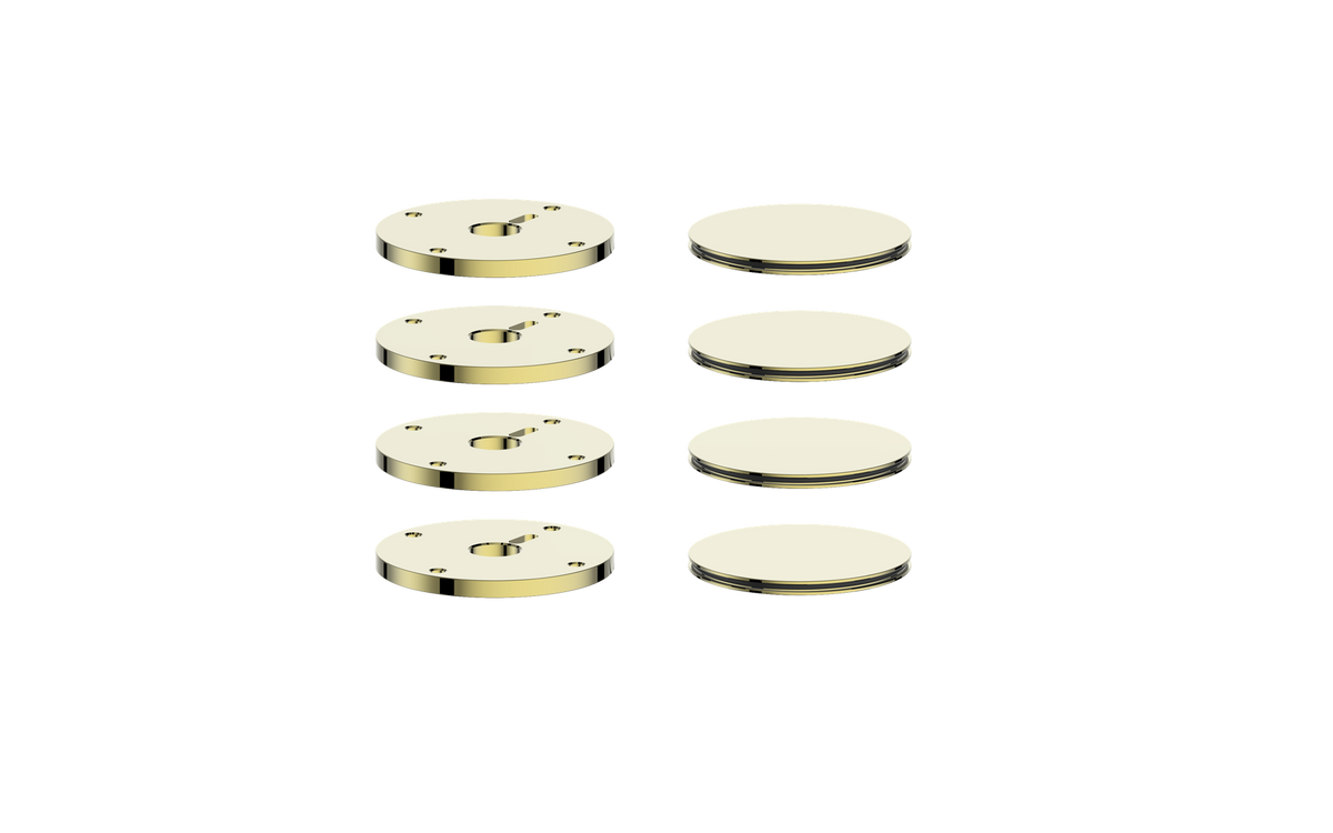 Vogt Mond Colour Accents for High-Flow Valve with 3 Stops and Moon Handles - Brushed Gold