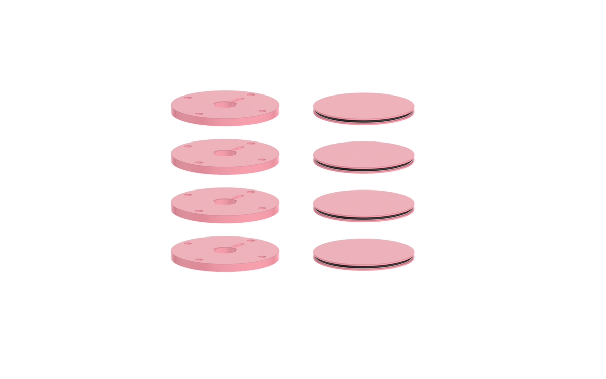 Vogt Mond Colour Accents for High-Flow Valve with 3 Stops and Moon Handles - Rose Pink