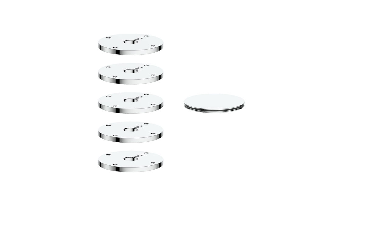 Vogt Mond Colour Accents for High-Flow Valve with 4 Stops and Cross/Crescent Handles - Chrome