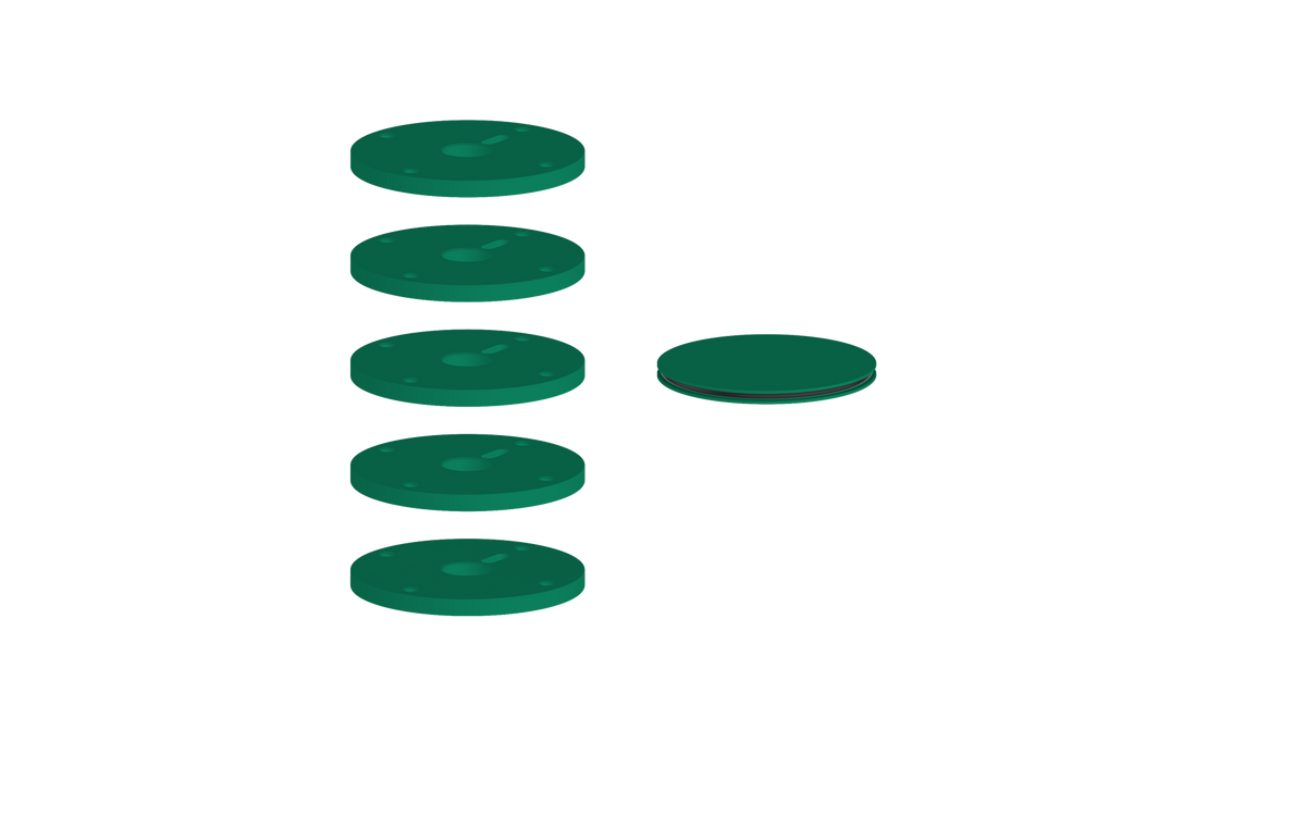 Vogt Mond Colour Accents for High-Flow Valve with 4 Stops and Cross/Crescent Handles - Emerald Green