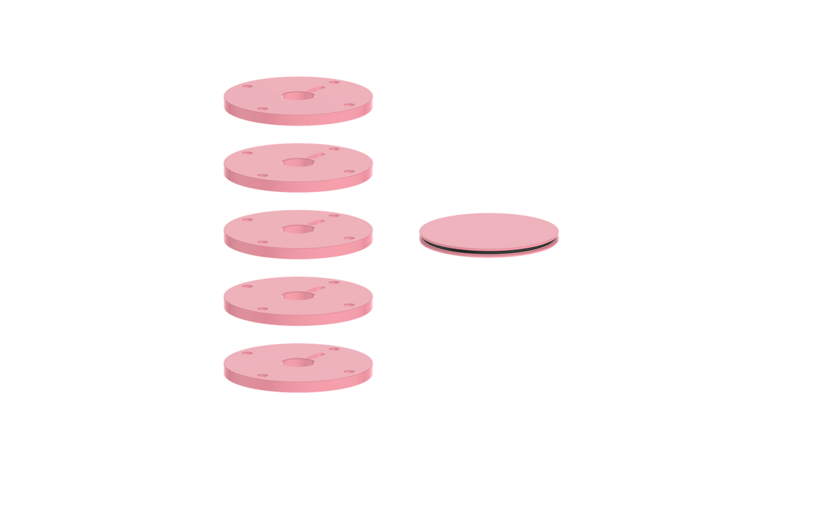 Vogt Mond Colour Accents for High-Flow Valve with 4 Stops and Cross/Crescent Handles - Rose Pink