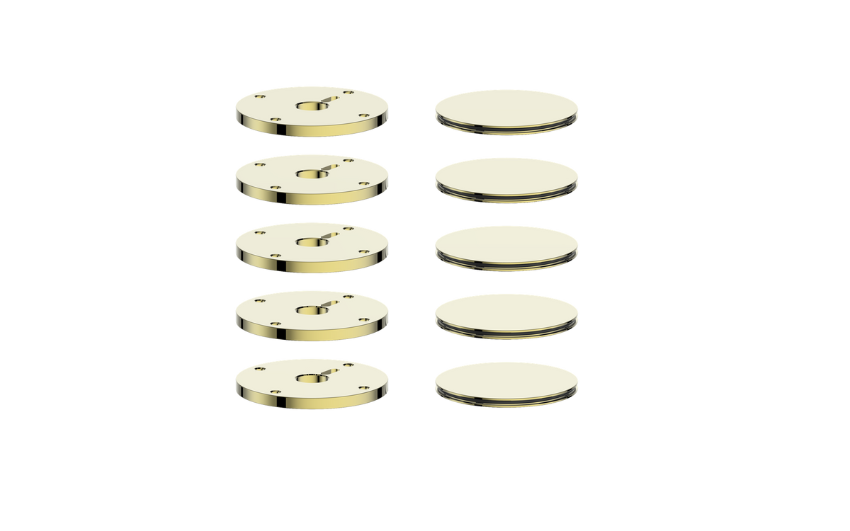 Vogt Mond Colour Accents for High-Flow Valve with 4 Stops and Moon Handles - Brushed Gold