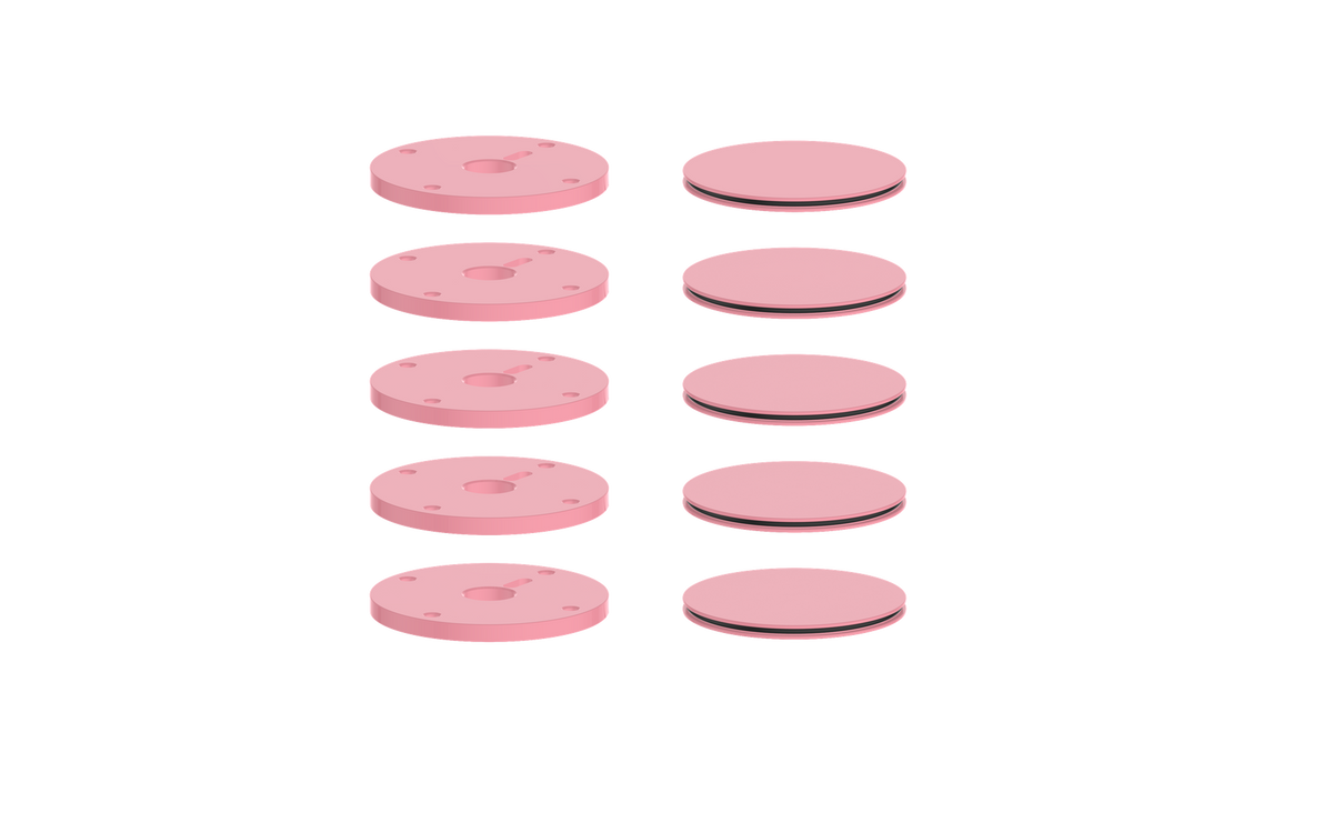 Vogt Mond Colour Accents for High-Flow Valve with 4 Stops and Moon Handles - Rose Pink
