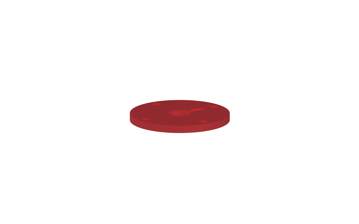 Vogt Mond Colour Accents for Wall Mount Tub Filler with Cross/Crescent Handles - Tango Red