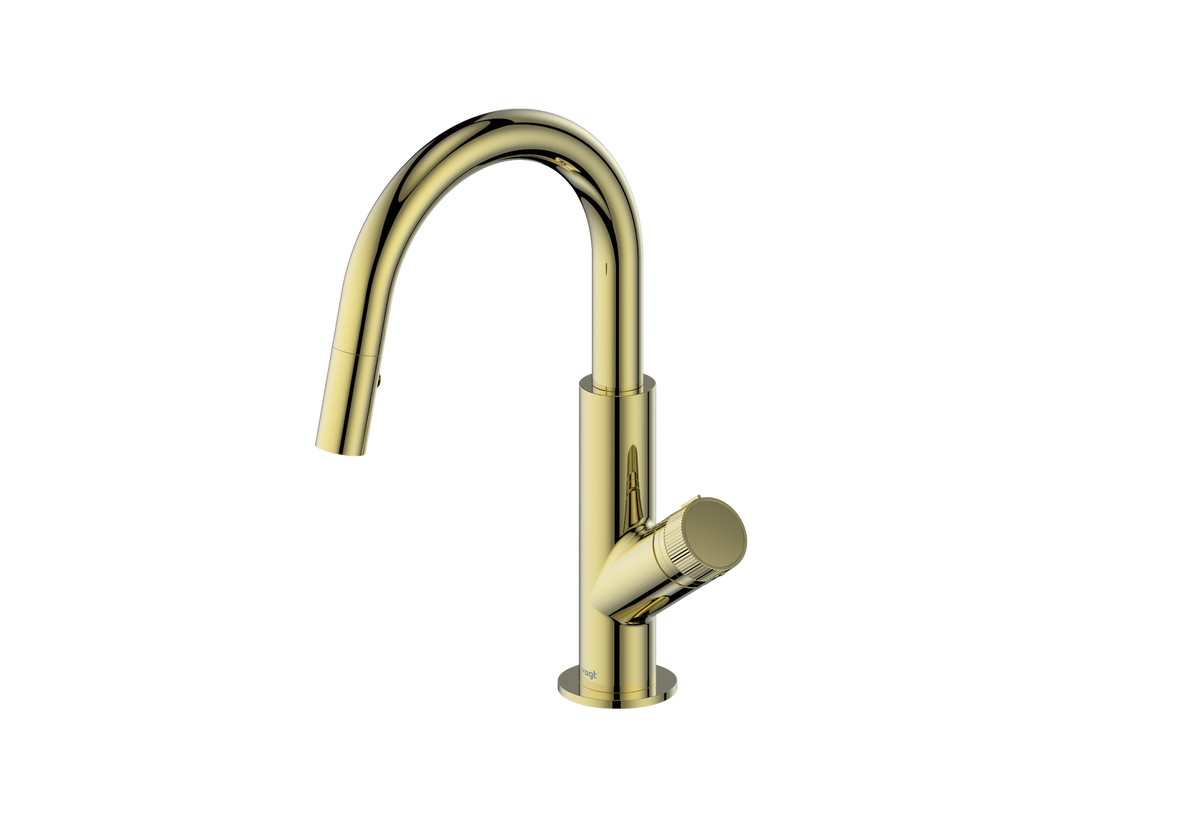 Vogt Mond Mini 13" Bar/Prep Faucet - Moon Handle (M1) / Brushed Gold