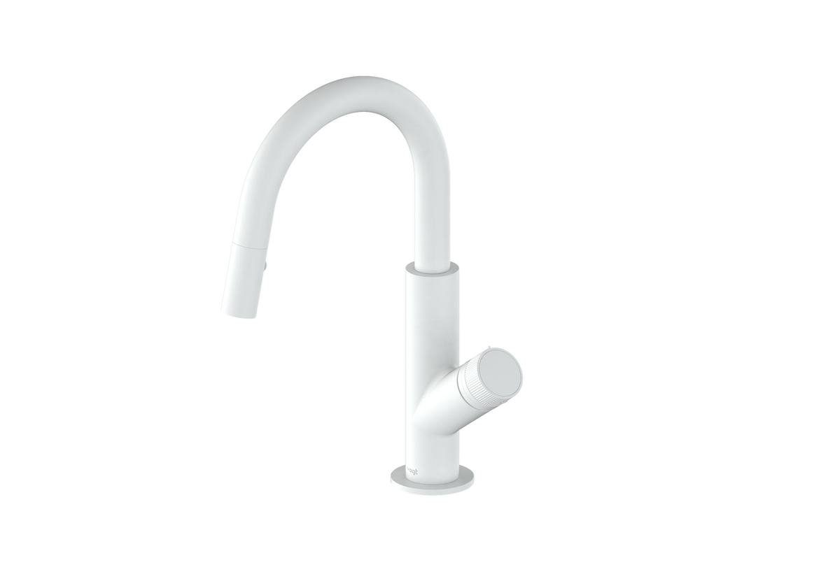 Vogt Mond Mini 13" Bar/Prep Faucet - Moon Handle (M1) / Matte White
