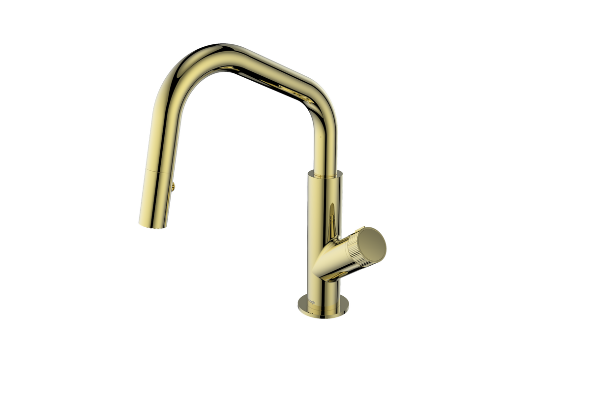 Vogt Mond Mini 13" Bar/Prep Faucet - Crescent Handle (M2) / Brushed Gold