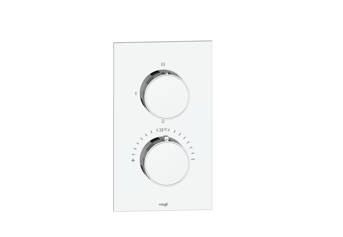 Vogt Mond Trim for 2-Way TH Valve - Moon Handle (M1) / Chrome
