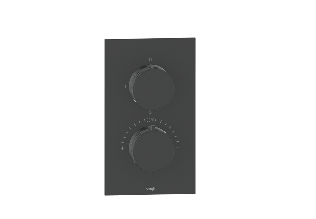 Vogt Mond Trim for 2-Way TH Valve - Moon Handle (M1) / Matte Black
