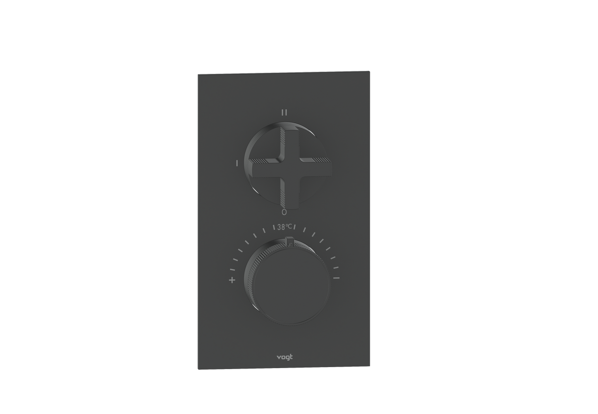 Vogt Mond Trim for 2-Way TH Valve - Cross Handle (M3) / Matte Black