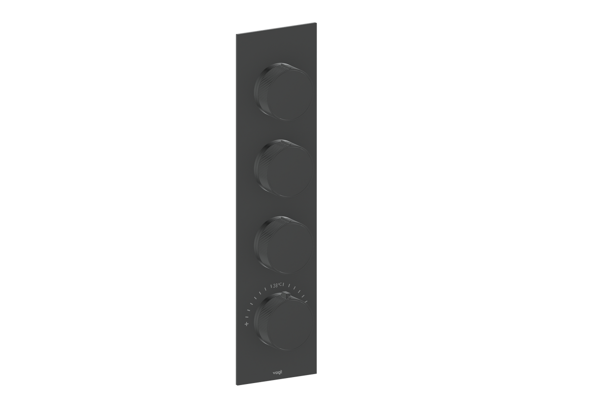 Vogt Mond Trim for 3/4" High-Flow TH Valve with 3 Stops - Moon Handle (M1) / Matte Black