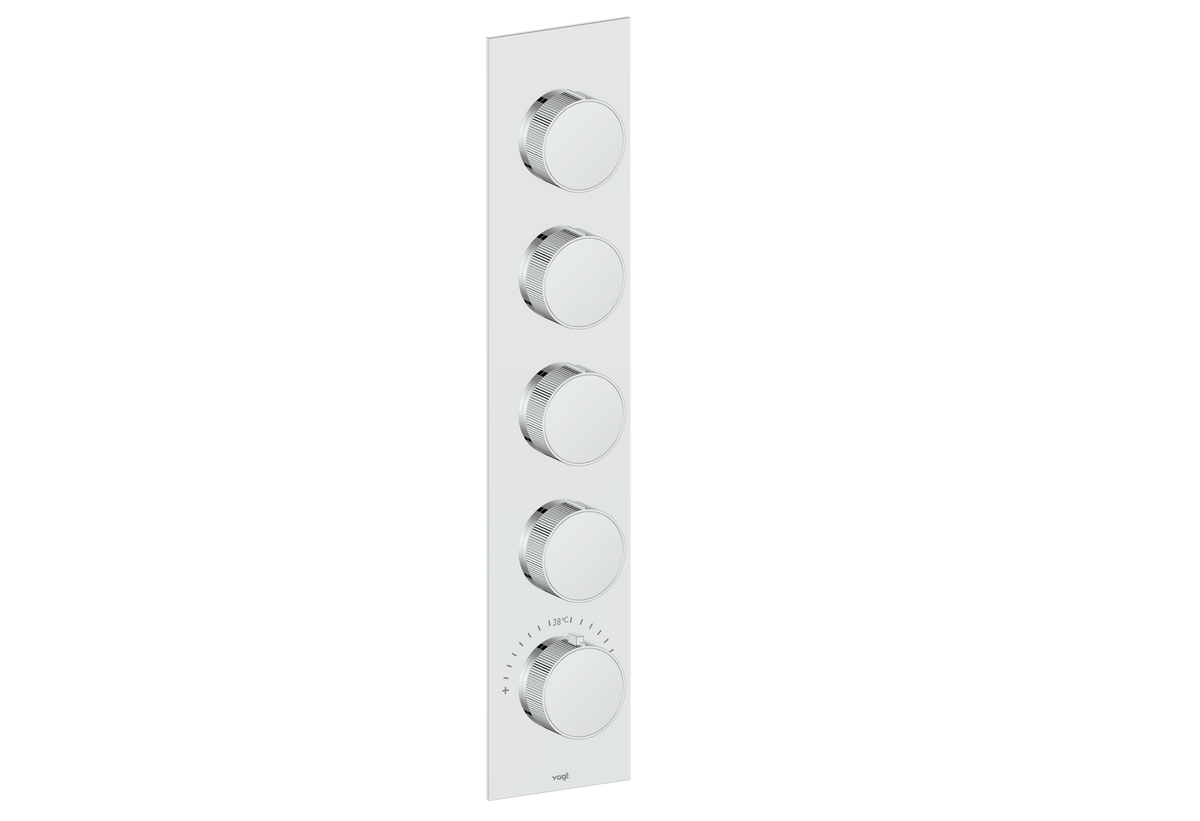 Vogt Mond Trim for 3/4" High-Flow TH Valve with 4 Stops - Moon Handle (M1) / Chrome