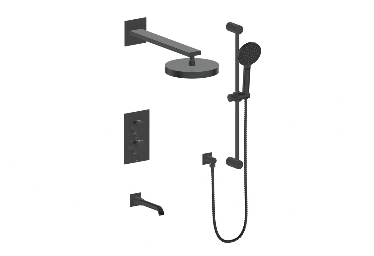 Vogt Mond Trim for 3-Way TH Shower Kit - Moon Handle (M1) / Matte Black