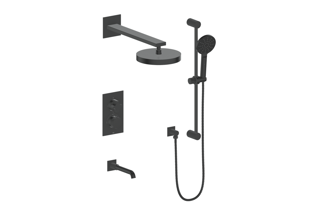 Vogt Mond Trim for 3-Way TH Shower Kit - Crescent Handle (M2) / Matte Black