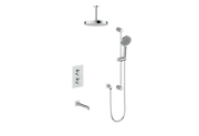 Vogt Mond Trim for 3-Way TH Shower Kit with 6" Ceiling Arm - Moon Handle (M1) / Chrome