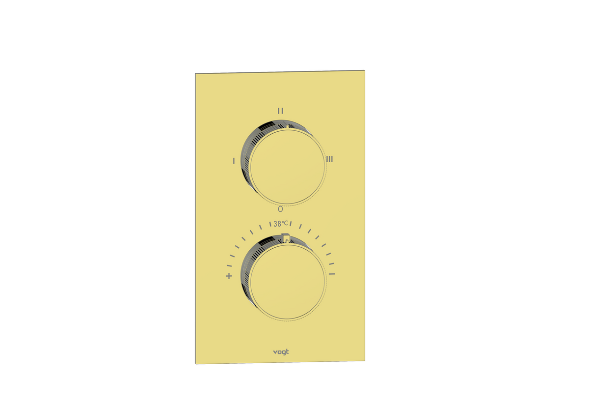Vogt Mond Trim for 3-Way TH Valve - Moon Handle (M1) / Brushed Gold