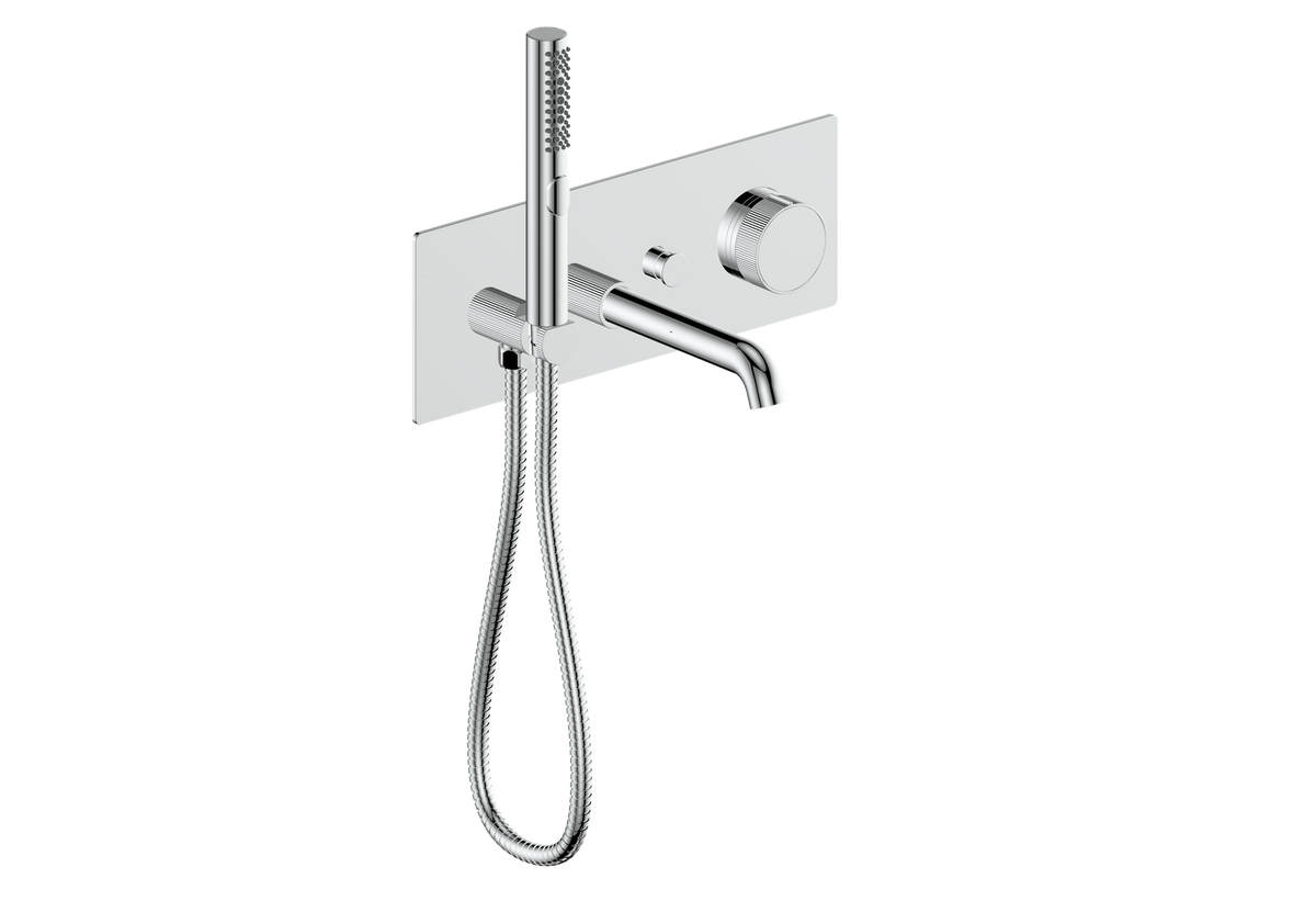 Vogt Mond Wall Mount Tub Filler - Moon Handle (M1) / Chrome