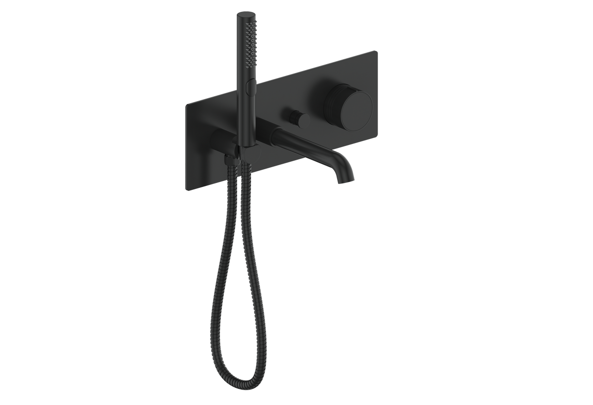 Vogt Mond Wall Mount Tub Filler - Moon Handle (M1) / Matte Black