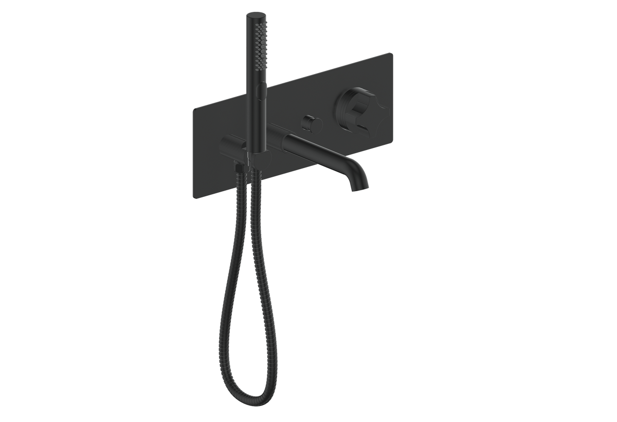 Vogt Mond Wall Mount Tub Filler - Crescent Handle (M2) / Matte Black